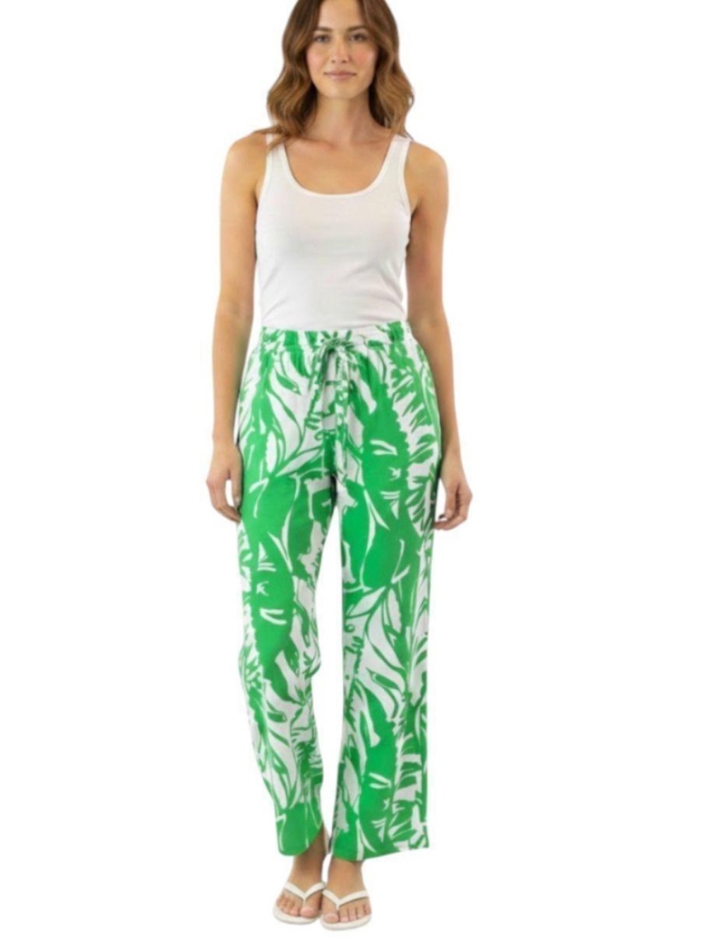 Lilly Pulitzer for Target tropical wide leg palazzo pants Boom Boom Leaf Small